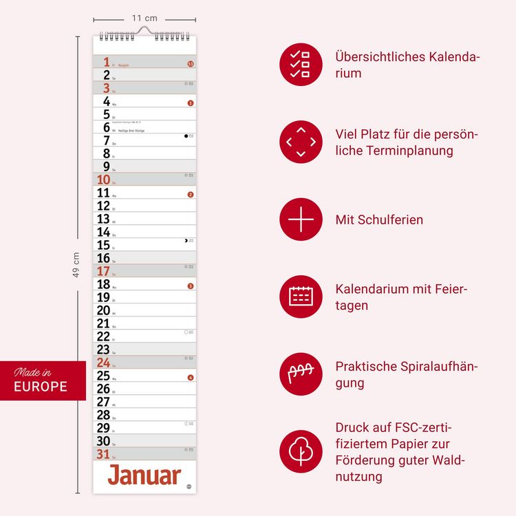 Produktbild: Langplaner, rot 2027
