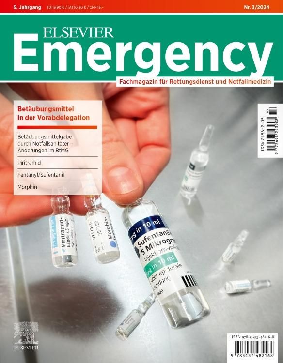 Produktbild: ELSEVIER Emergency. Bet&auml;ubungsmittel in der Vorabdelegation. 3/2024: Fachmagazin f&uuml;r Rettungsdienst und Notfallmedizin