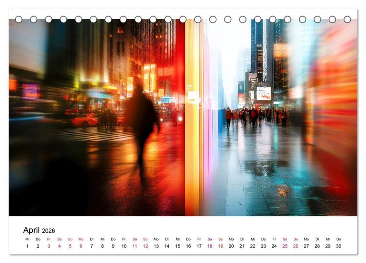 Produktbild: Stadt Lichter (Tischkalender 2026 DIN A5 quer), CALVENDO Monatskalender