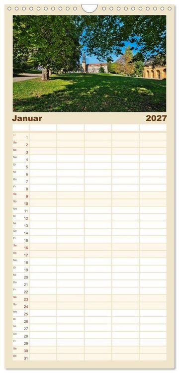 Produktbild: Familienplaner 2027 - Weimar - Mit Plan durch das Jahr mit 5 Spalten (Wandkalender, 21 x 45 cm) CALVENDO