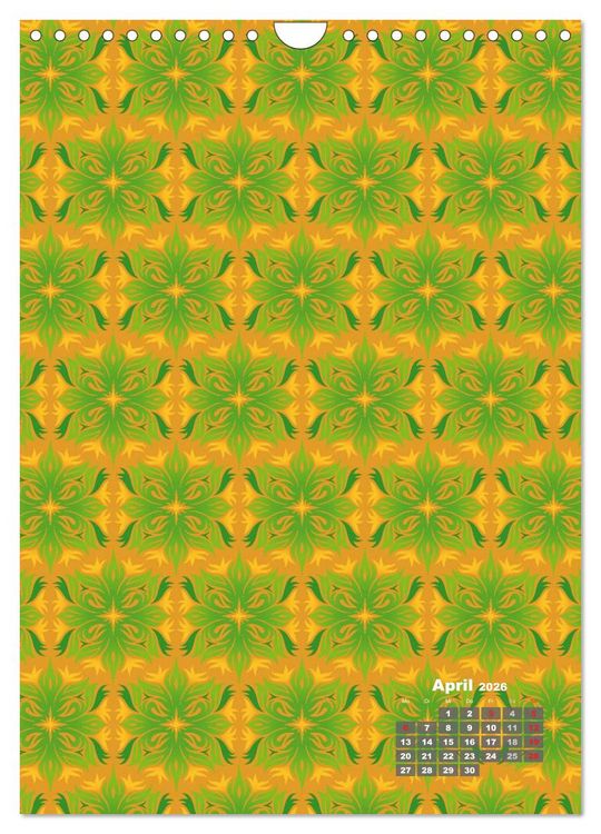 Produktbild: Tapetendesigns &ndash; Strukturen, Muster und Bastelvorlagen (Wandkalender 2026 DIN A4 hoch), CALVENDO Monatskalender