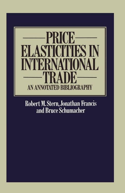 Produktbild: Price Elasticities in International Trade