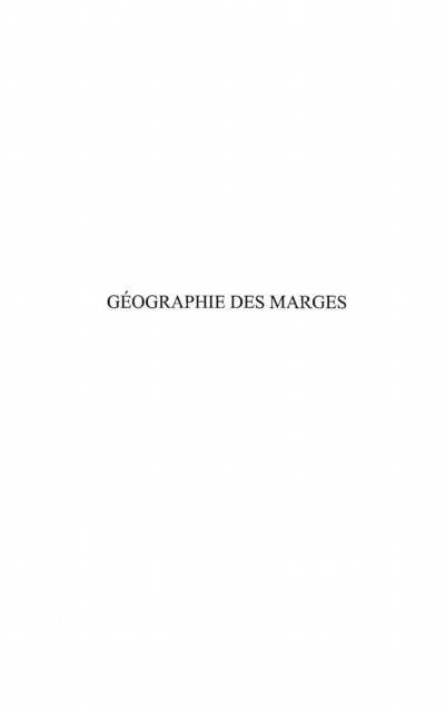 Produktbild: Geographie des marges