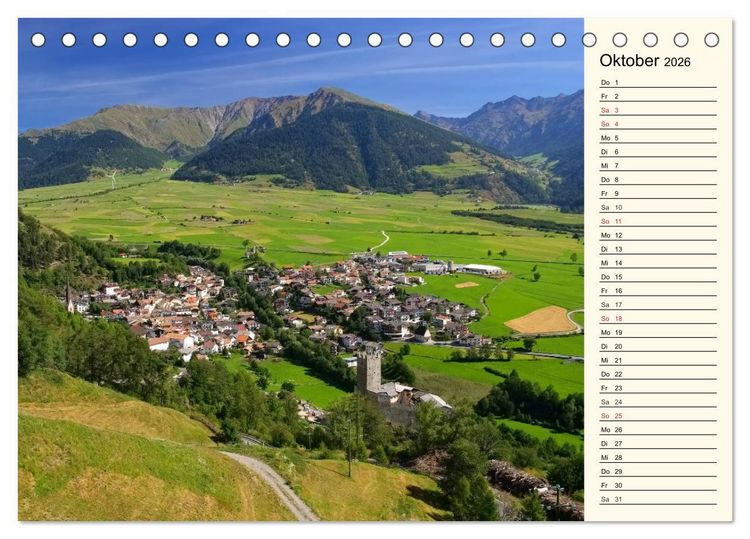 Produktbild: Vinschgau - Die Sonnenseite S&uuml;dtirols (Tischkalender 2026 DIN A5 quer), CALVENDO Monatskalender