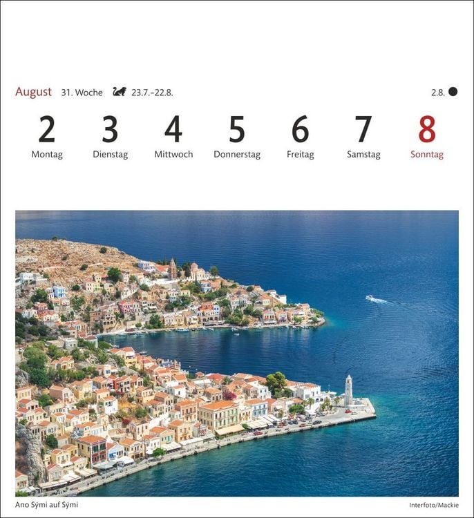 Produktbild: Griechische Inseln Sehnsuchtskalender 2027 - Wochenkalender mit 53 Postkarten