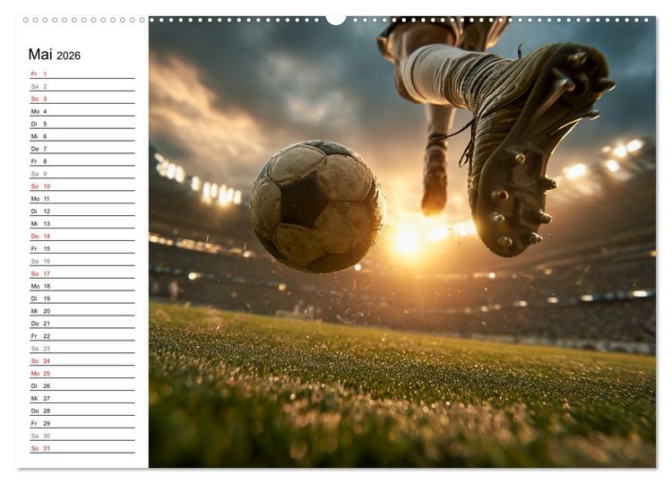 Produktbild: Fu&szlig;ball Kalender - Das Spiel unseres Lebens (hochwertiger Premium Wandkalender 2026 DIN A2 quer), Kunstdruck in Hochglanz