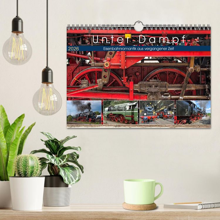 Produktbild: Unter Dampf - Eisenbahnromantik aus vergangener Zeit (Wandkalender 2026 DIN A4 quer), CALVENDO Monatskalender