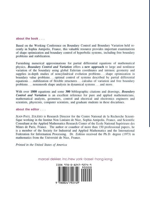 Produktbild: Boundary Control and Variation