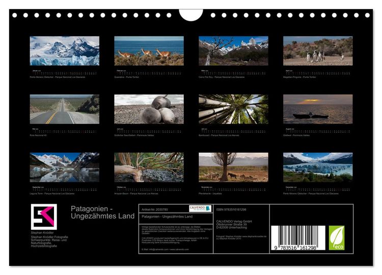 Produktbild: Patagonien - Ungez&auml;hmtes Land (Wandkalender 2026 DIN A4 quer), CALVENDO Monatskalender