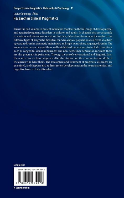 Produktbild: Research in Clinical Pragmatics