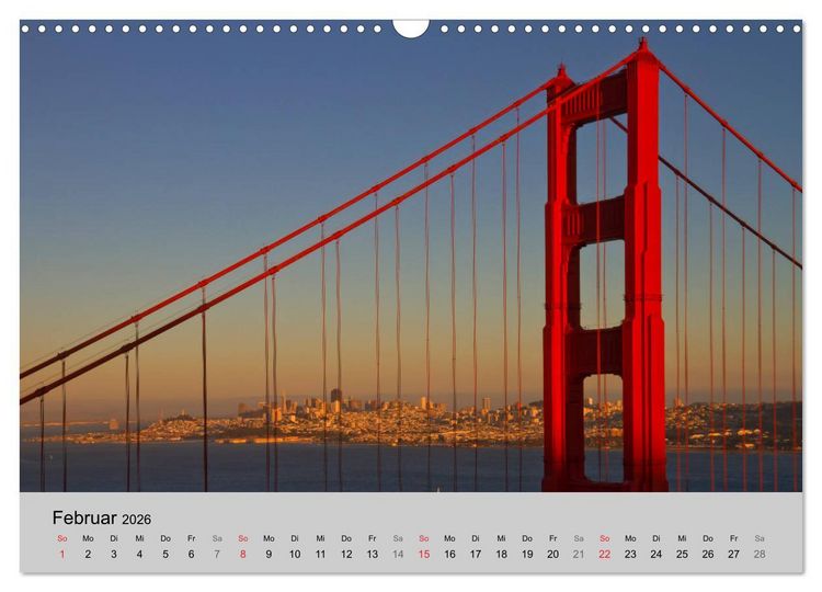 Produktbild: GOLDEN GATE BRIDGE Faszination San Francisco (Wandkalender 2026 DIN A3 quer), CALVENDO Monatskalender