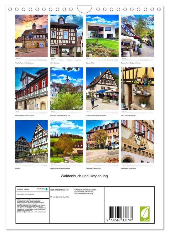 Produktbild: Waldenbuch und Umgebung (Wandkalender 2026 DIN A4 hoch), CALVENDO Monatskalender