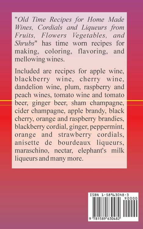 Produktbild: Old Time Recipes for Home Made Wines