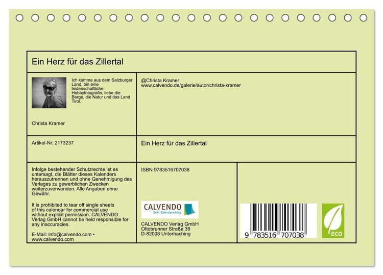 Produktbild: Ein Herz f&uuml;r das Zillertal (Tischkalender 2026 DIN A5 quer), CALVENDO Monatskalender