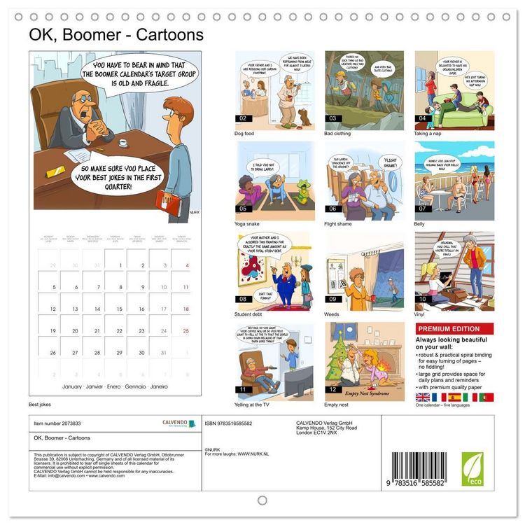 Produktbild: OK, Boomer - Cartoons (Wall Calendar 2026 12 &times; 12 Inch) CALVENDO 12 Month Wall Calendar