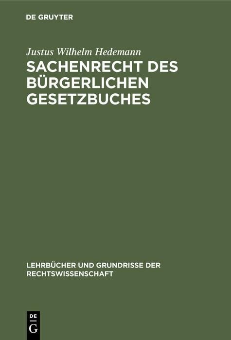 Produktbild: Sachenrecht des B&uuml;rgerlichen Gesetzbuches