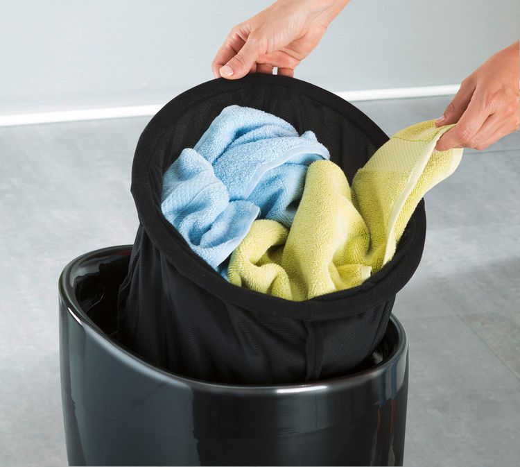 Produktbild: Hocker Mod. Candy Black, mit abnehmbarem W&auml;schesammler