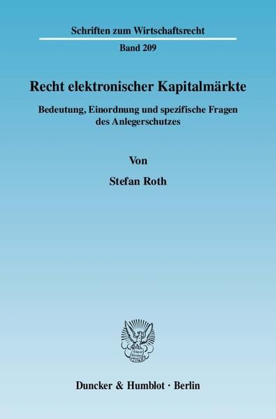 Produktbild: Recht elektronischer Kapitalm&auml;rkte.