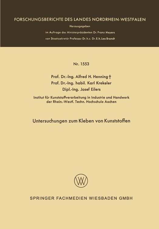 Produktbild: Untersuchungen zum Kleben von Kunststoffen