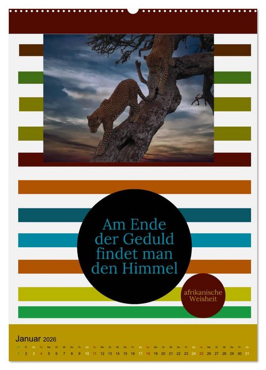 Produktbild: Kenia..mit einem Hauch Poesie - Weisheiten und Zitate (hochwertiger Premium Wandkalender 2026 DIN A2 hoch), Kunstdruck in Hochglanz