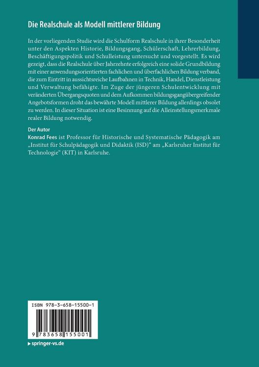 Produktbild: Die Realschule als Modell mittlerer Bildung