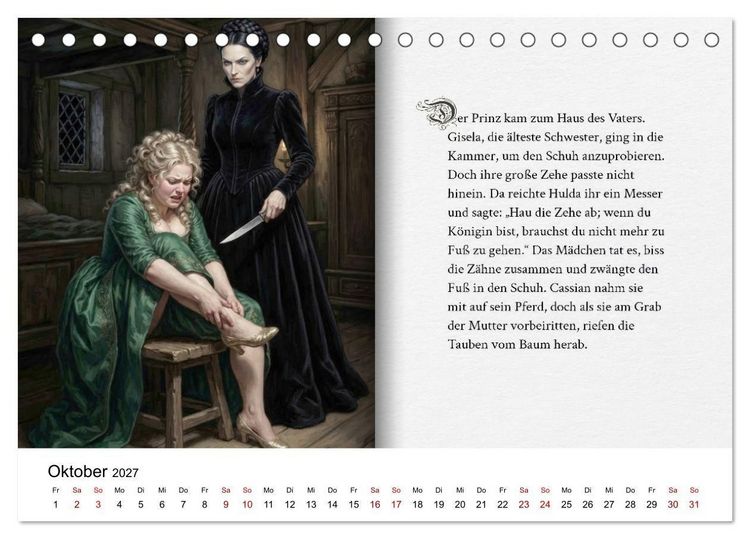 Produktbild: Grimms Hausm&auml;rchen Aschenputtel (Tischkalender 2027 DIN A5 quer), CALVENDO Monatskalender