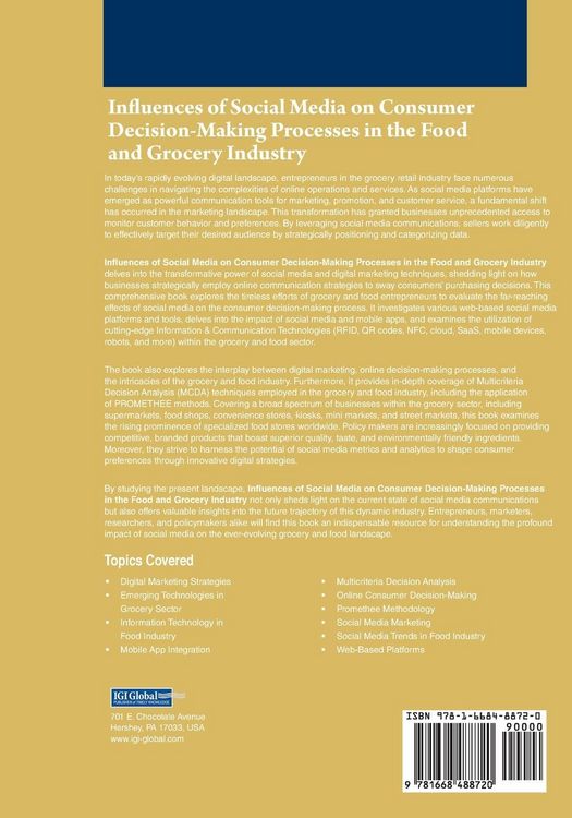 Produktbild: Influences of Social Media on Consumer Decision-Making Processes in the Food and Grocery Industry
