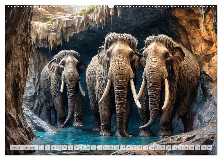 Produktbild: Im urzeitlichen Reich des Mammuts (hochwertiger Premium Wandkalender 2026 DIN A2 quer), Kunstdruck in Hochglanz