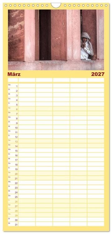 Produktbild: Familienplaner 2027 - Indiens Gesichter mit 5 Spalten (Wandkalender, 21 x 45 cm) CALVENDO