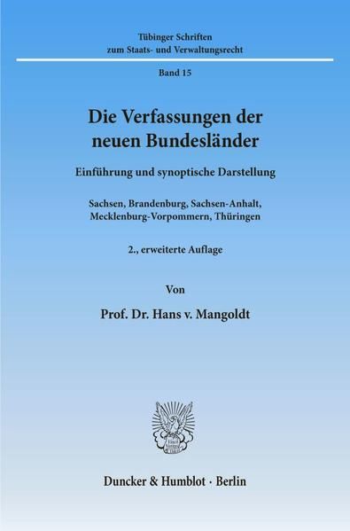 Produktbild: Die Verfassungen der neuen Bundesl&auml;nder.