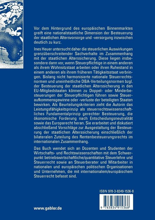 Produktbild: Besteuerung der staatlichen Alterssicherung im grenz&uuml;berschreitenden Kontext