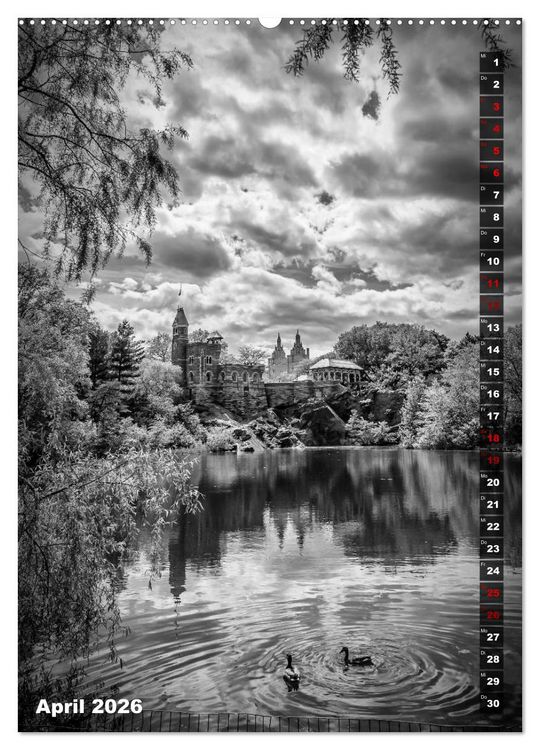 Produktbild: NEW YORK CITY Monochrome Stadtansichten (Wandkalender 2026 DIN A2 hoch), CALVENDO Monatskalender