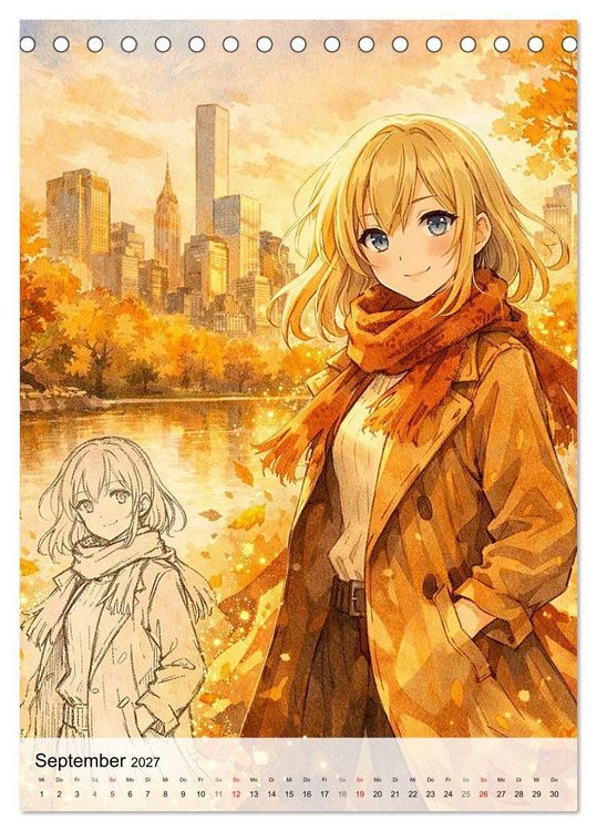 Produktbild: Anime Weltreise (Tischkalender 2027 DIN A5 hoch), CALVENDO Monatskalender