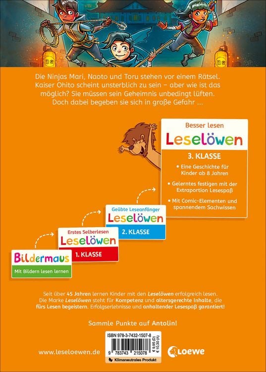 Produktbild: Lesel&ouml;wen 3. Klasse - Die Ninjas und der unsterbliche Kaiser