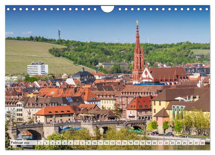 Produktbild: W&Uuml;RZBURG Historisches Stadtherz (Wandkalender 2026 DIN A4 quer), CALVENDO Monatskalender