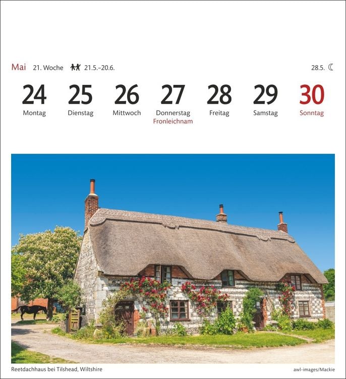 Produktbild: England Sehnsuchtskalender 2027 - Wochenkalender mit 53 Postkarten