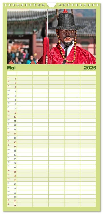 Produktbild: Familienplaner 2026 - S&uuml;dkorea - Hightech und viel Tradition mit 5 Spalten (Wandkalender, 21 x 45 cm) CALVENDO