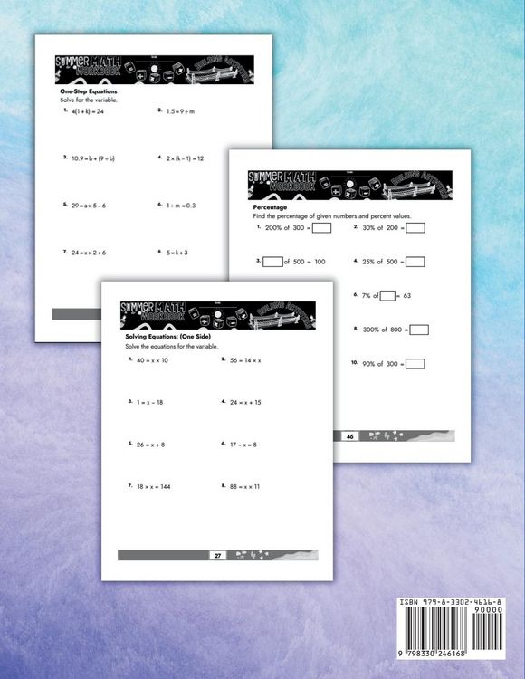 Produktbild: Summer Math Workbook |Middle School Bridge Building Activities