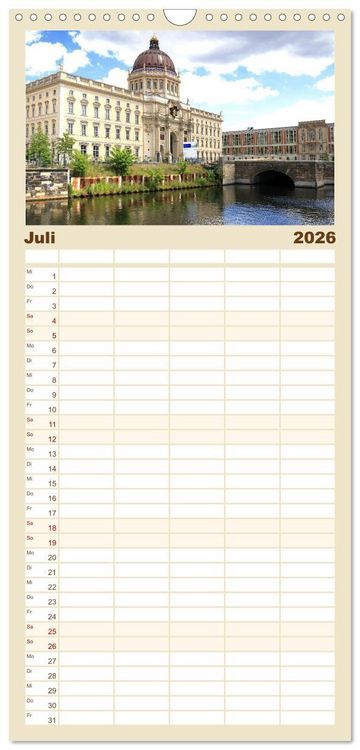 Produktbild: Familienplaner 2026 - In Berlins Mitte mit 5 Spalten (Wandkalender, 21 x 45 cm) CALVENDO