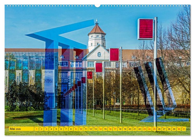 Produktbild: Karlsruhe mal 2 (hochwertiger Premium Wandkalender 2026 DIN A2 quer), Kunstdruck in Hochglanz