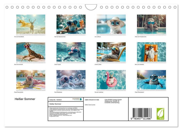 Produktbild: Hei&szlig;er Sommer (Wandkalender 2026 DIN A4 quer), CALVENDO Monatskalender