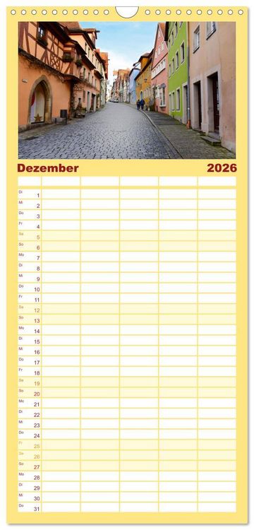 Produktbild: Familienplaner 2026 - Erlebe mit mir Rothenburg ob der Tauber mit 5 Spalten (Wandkalender, 21 x 45 cm) CALVENDO