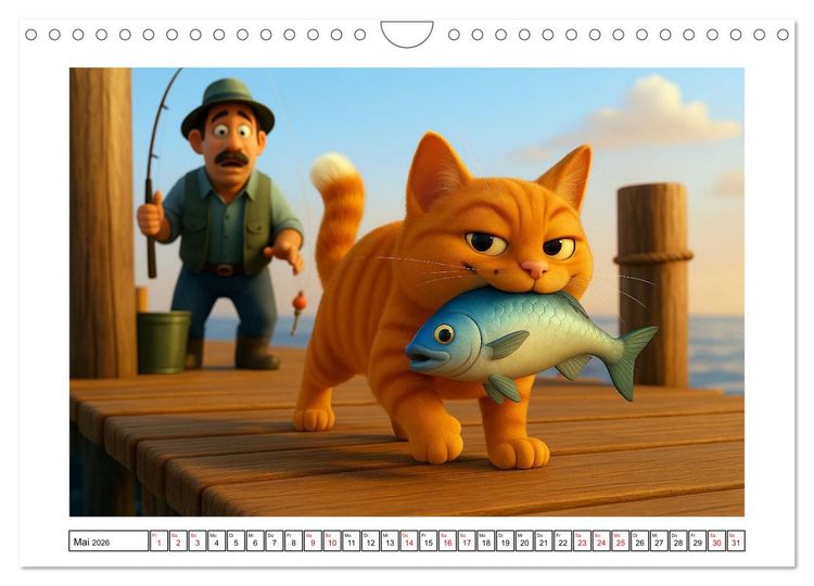 Produktbild: Katzen w&uuml;rden Fische kaufen (Wandkalender 2026 DIN A4 quer), CALVENDO Monatskalender