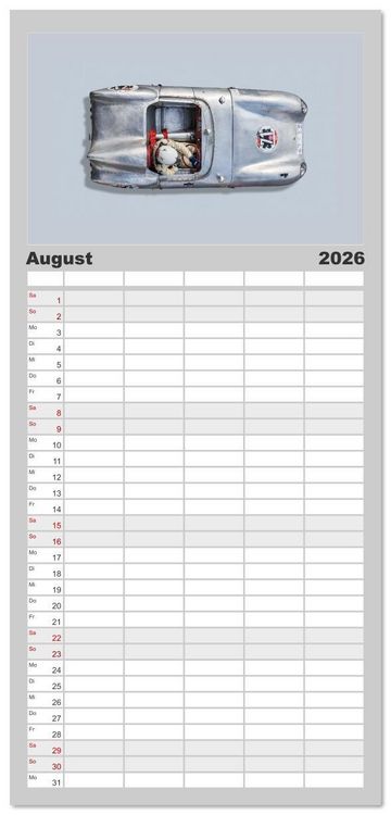 Produktbild: Familienplaner 2026 - Two-Seater Racing Cars 1950-1960 mit 5 Spalten (Wandkalender, 21 x 45 cm) CALVENDO