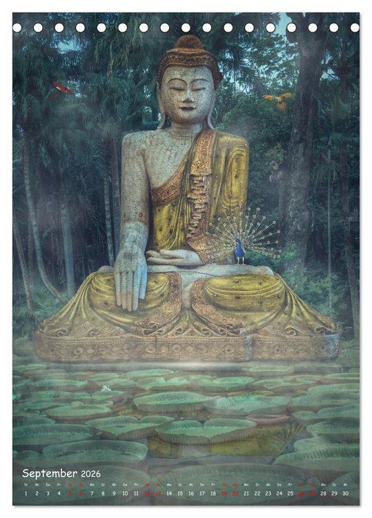 Produktbild: Kraft mit Buddha (Tischkalender 2026 DIN A5 hoch), CALVENDO Monatskalender