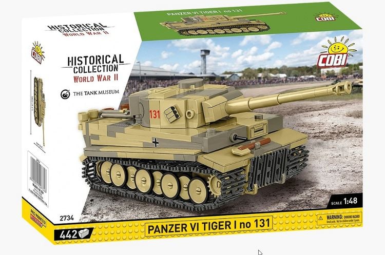 Produktbild: COBI Historical Collection 2734 - Panzer VI Tiger I No 131, WWII, Bausatz 1:48, 442 Klemmbausteine