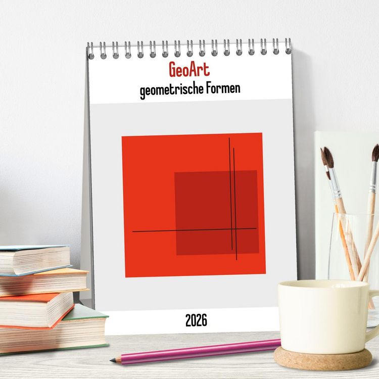 Produktbild: GeoArt - geometrische Formen (Tischkalender 2026 DIN A5 hoch), CALVENDO Monatskalender