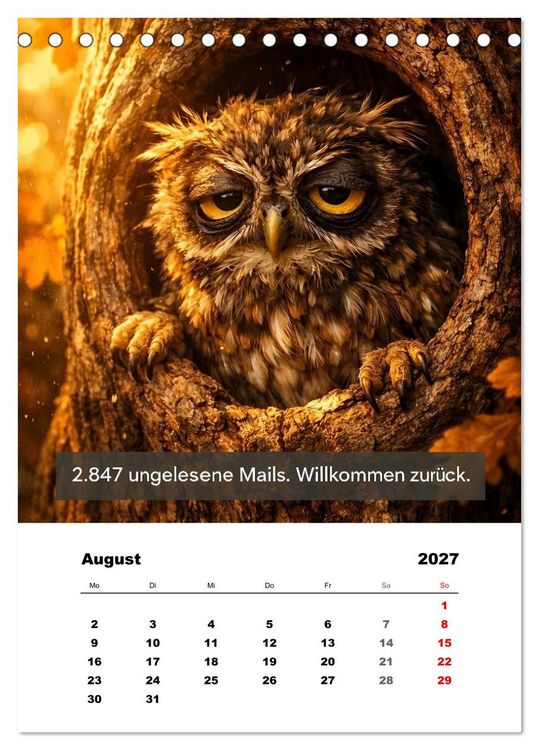 Produktbild: Tier-isch wahr! (Tischkalender 2027 DIN A5 hoch), CALVENDO Monatskalender