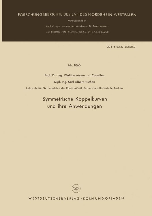 Produktbild: Symmetrische Koppelkurven und ihre Anwendungen