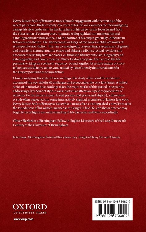 Produktbild: Henry James's Style of Retrospect
